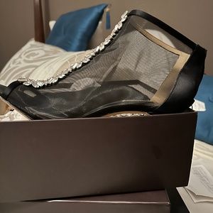 Elegant blk blinged out evening shoes size 9 m